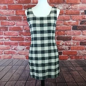 white and plaid dress